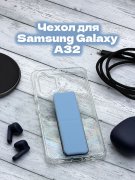Чехол-накладка Samsung Galaxy A32 Derbi Magnetic Stand Transparent Cyan