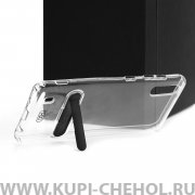 Чехол-накладка Samsung Galaxy M10 Hdci прозрачный с черной подставкой