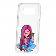 Чехол-накладка Samsung Galaxy S8 Kruche Print Pink Hair
