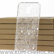 Чехол-накладка Samsung Galaxy A6 (2018) A600f Kruche Print Skull White1