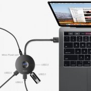 ХАБ USB-разветвитель 4 порта Baseus Round Box HUB Adapter Black 1m