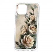 Чехол-накладка iPhone 12/12 Pro Kruche Print Белые розы