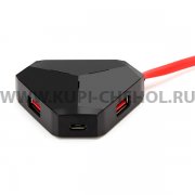 ХАБ USB-разветвитель 3 порта + OTG Remax RU-U3 Black/Red 0.6м