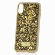 Чехол-накладка iPhone X/XS Swarovski Камешки Gold
