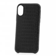 Чехол-накладка iPhone XS Max Kruche IXLE18 Leather Black Croco