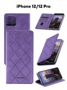 Чехол книжка iPhone 12/12 Pro Kruche Rhombus Lilac