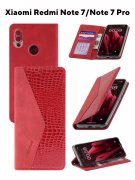 Чехол книжка Xiaomi Redmi Note 7/Note 7 Pro Kruche Purse Croc Red