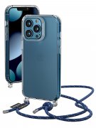 Чехол-накладка iPhone 13 Pro Max Amazingthing Advanta Crossbody Lanyard Transparent Dark Blue