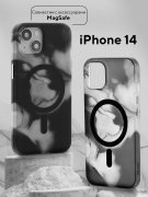 Чехол-накладка iPhone 14 Kruche Smoke black Magnet Clear