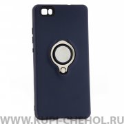 Чехол-накладка Huawei P8 Lite (2016) 42001 с кольцом-держателем темно-синий