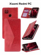 Чехол книжка Xiaomi Redmi 9C Kruche Purse Croc Red