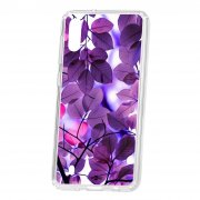 Чехол-накладка Samsung Galaxy M10 Kruche Print Purple leaves