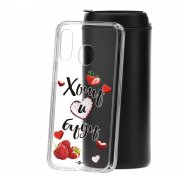 Чехол-накладка Samsung Galaxy A40 2019 Kruche Print Ягодный микс