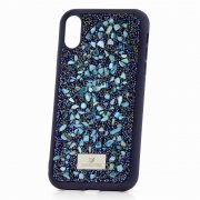 Чехол-накладка iPhone XR Swarovski Камешки Sapphire Blue