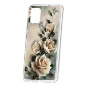 Чехол-накладка Samsung Galaxy A51 Kruche Print Белые розы