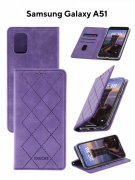 Чехол книжка Samsung Galaxy A51 Kruche Rhombus Lilac