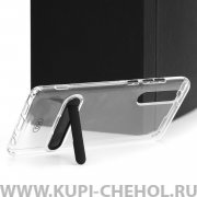 Чехол-накладка Huawei P30 Hdci прозрачный с черной подставкой