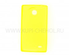 Чехол силиконовый NOKIA X Dual жёлтый глянцевый 0.5mm