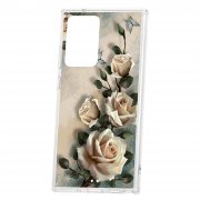 Чехол-накладка Samsung Galaxy Note 20 Ultra Kruche Print Белые розы
