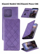 Чехол книжка Xiaomi Redmi 12C/Xiaomi Poco C55 Kruche Rhombus Lilac