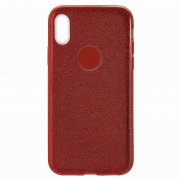 Чехол-накладка iPhone X/XS Derbi с блестками красный