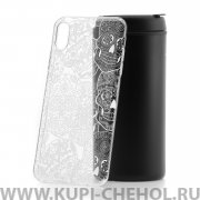 Чехол-накладка iPhone XS Max Kruche Print Skull White1