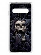 Чехол-накладка Samsung Galaxy S10 Kruche Print Skull Hands