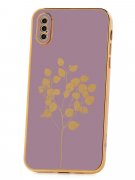 Чехол-накладка iPhone XS Max Kruche Plating Shell Grass purple 