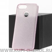 Чехол-накладка Huawei Honor 9 Lite 10028 с блестками розовый