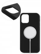 Чехол-накладка iPhone 12 mini Kruche Silicone Magnet Black