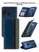 Чехол книжка Huawei P30 Lite/Honor 20S/Honor 20 Lite/Nova 4e Kruche Purse Combi Blue