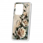 Чехол-накладка Samsung Galaxy S20 Ultra Kruche Print Белые розы
