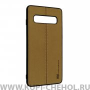 Чехол-накладка Samsung Galaxy S10 Hdci светло-коричневый