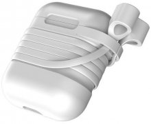 Чехол для наушников AirPods+держатель Baseus Case White
