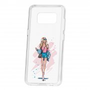 Чехол-накладка Samsung Galaxy S8 Kruche Print Fashion Girl