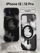 Чехол-накладка iPhone 12/12 Pro Kruche Smoke black Magnet Clear