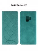 Чехол книжка Samsung Galaxy S9 Kruche Rhombus Turquoise