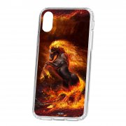 Чехол-накладка iPhone X/XS Kruche Print Конь огонь