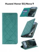 Чехол книжка Huawei Honor 50/Nova 9 Kruche Rhombus Turquoise