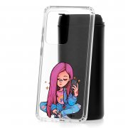 Чехол-накладка Samsung Galaxy S20 Ultra Kruche Print Pink Hair