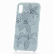 Чехол-накладка iPhone X/XS Derbi Flowers голубой