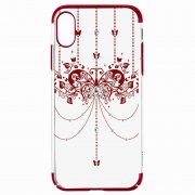 Чехол-накладка iPhone X/XS Hoco Diamond Whisper Dancing Butterfly Red
