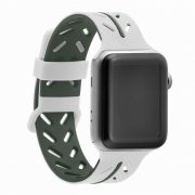 Ремешок для Apple Watch 42mm/44mm Silicon Band белый/серый