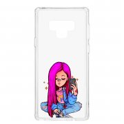 Чехол-накладка Samsung Galaxy Note 9 Kruche Print Pink Hair