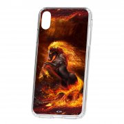 Чехол-накладка iPhone XS Max Kruche Print Конь огонь