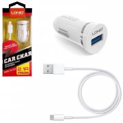 АЗУ 1USB+кабель USB-Micro Ldnio DL-C12 White