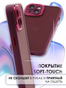 Чехол-накладка iPhone 14 Kruche Camera Shine Wine red