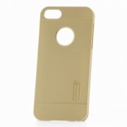 Чехол-накладка iPhone 5/5S Nillkin Super Frosted Shield с вырезом под яблоко золотой