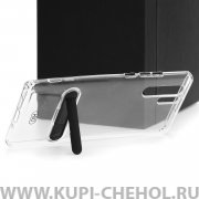 Чехол-накладка Huawei P30 Pro Hdci прозрачный с черной подставкой