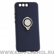 Чехол-накладка Huawei P10 Plus 42001 с кольцом-держателем темно-синий